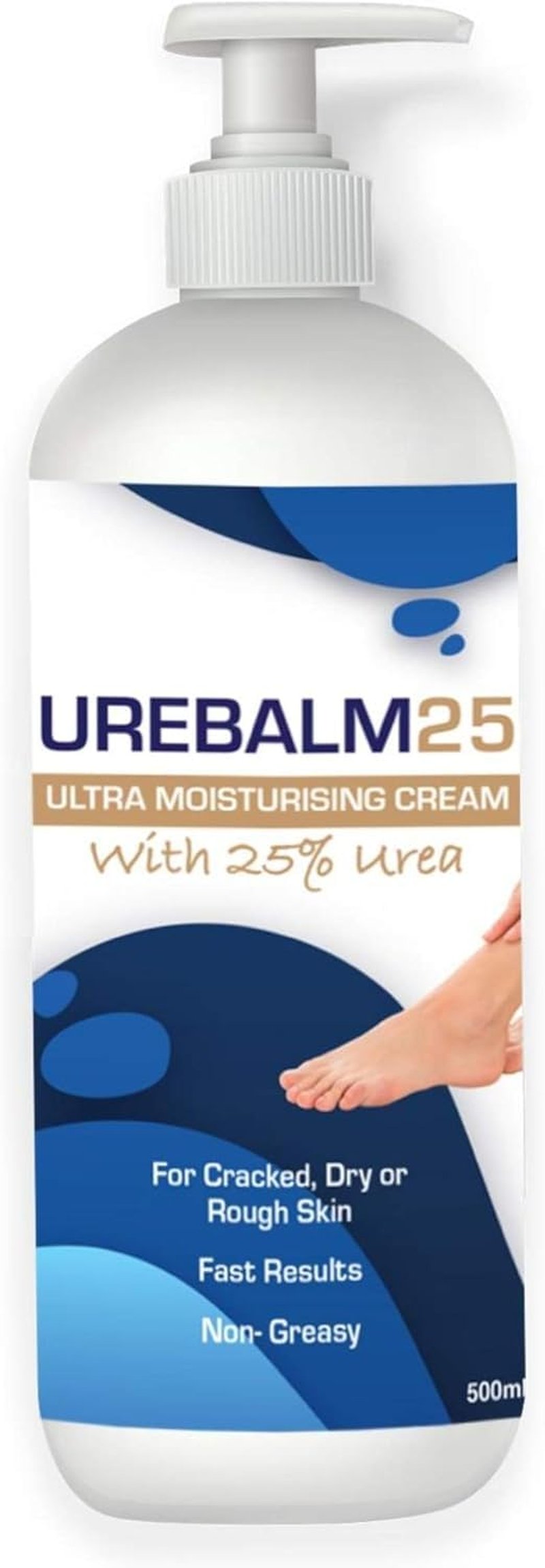 PodiPharm UREBALM25 500mL Ultra Moisturising Cream with 25% Urea For Cracked, Dry or Rough Skin UREA BALM