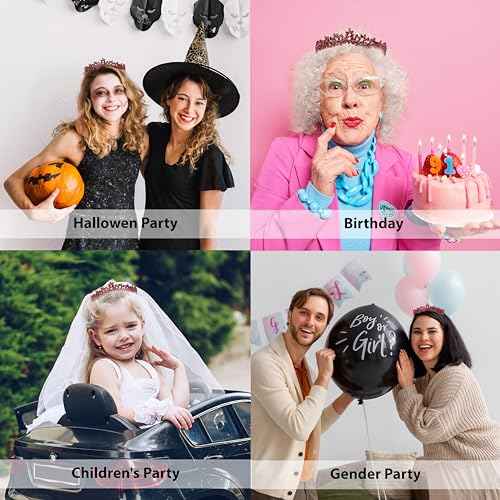 Women's Tiara, Crown for Henna Wedding Party | Glitter Hair Accessories for Bridal Birthday Pageant Prom Halloween Costume Christmas Party, Princess Crowns | Dream Design - Burgundy