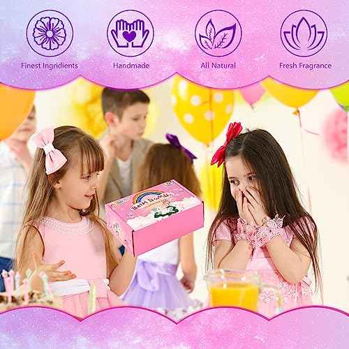 Bath Bombs for Kids with Surprise Inside- Dino Egg Bath Bombs for Girls, 6 Pcs Bubble Bath Bomb, Dinosaur Bathbombs Gift Set, Unicorn Jewelry for Girls, Birthday Gifts