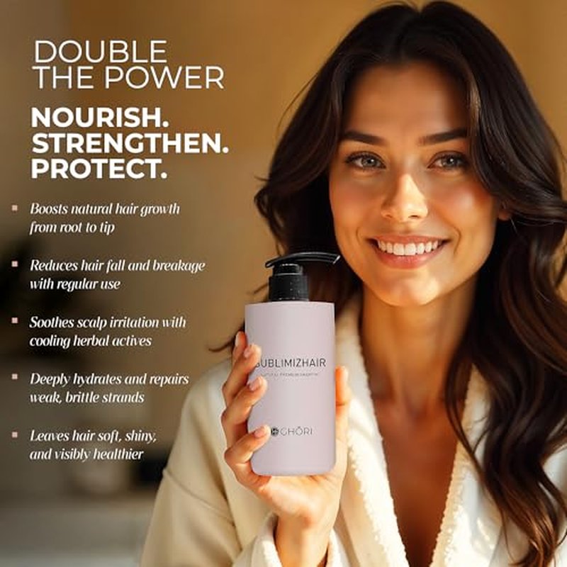 Sublimizhair Herbal Premium Shampoo & Conditioner for Silky Smooth Hair | Detangles, Strengthens Damaged Strands | Deep Hydration & Frizz Control, Nourishing | Sulphate-Free, 500ml/16.9 fl oz