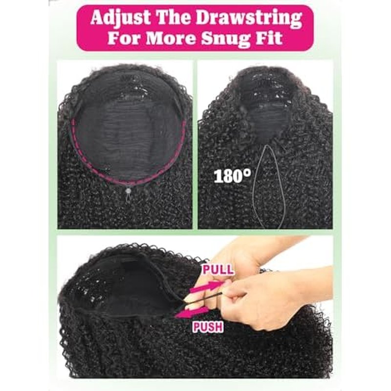 Water Wave Half Wig Human Hair 3 In 1 Adjustable Drawstring 18 Inch Curly Half Wig Seamless Flip Over Blend Edges Invisible Hairline Glueless Wigs Wear Go Beginner Friendly Curly Half Wigs for Women