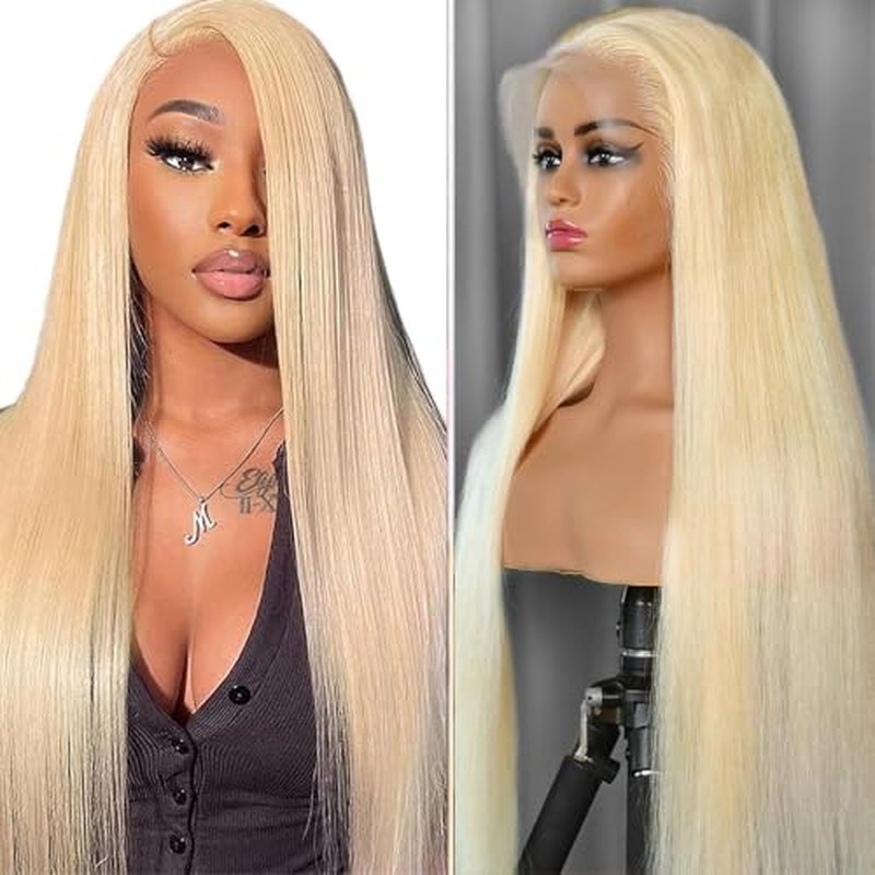 613 13x6 HD Lace Front Wig Human Hair 200 Density 613 Lace Front Wig Human Hair Blonde Wig Straight Lace Frontal Wig Human Hair Pre Plucked 24 Inch