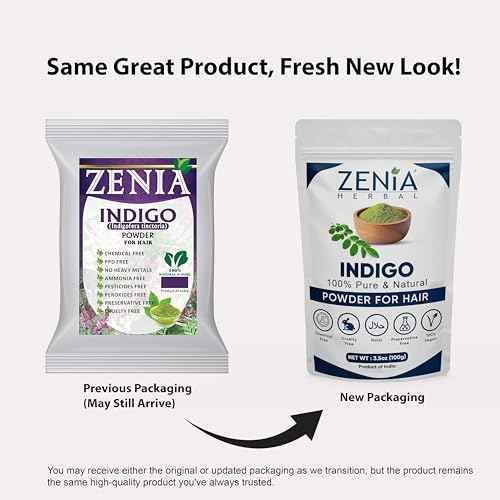 Zenia Indigo Powder (Indigofera Tinctoria) | Hair/Beard Dye Color 3.5oz (100g) | 100% Pure & Natural | No Preservatives