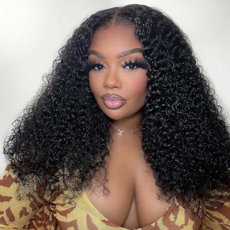 Kinky Curly Half Wig Human Hair 200 Density 3 In 1 Headband Wig Seamless Flip Over Wear and Go Glueless Wigs Human Hair Beginner Friendly Kinky Curly Wig Human Hair Drawstring Wig for Women 20 inch