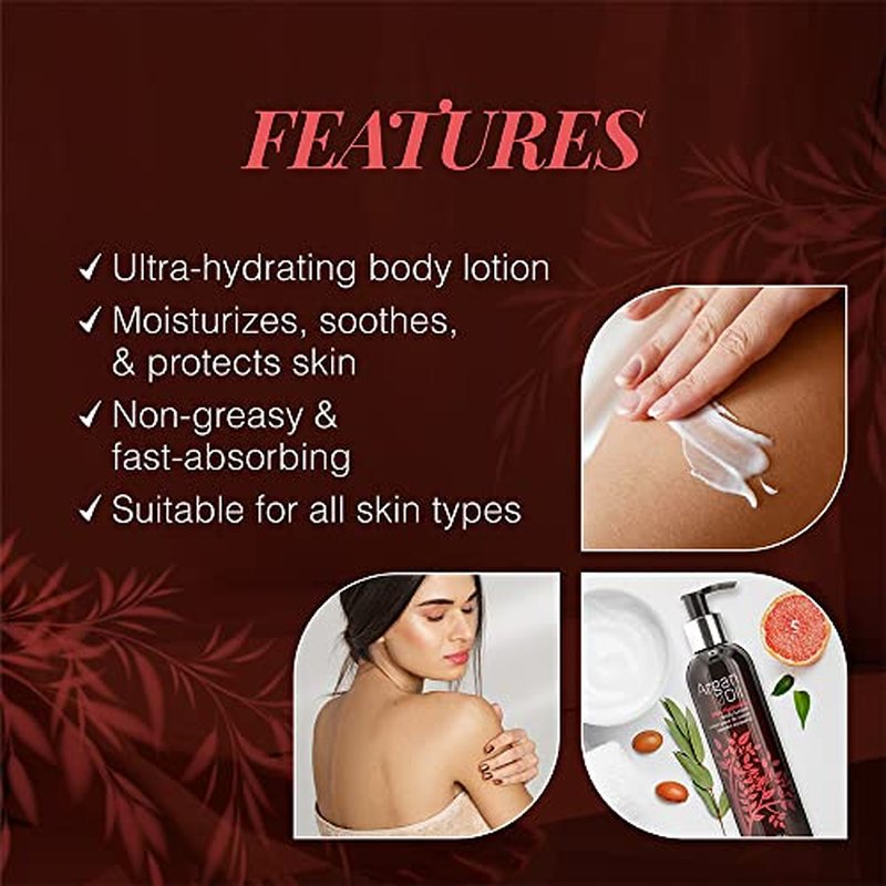 Body Drench Ultra Hydrating Body Lotion with Argan Oil - Nourishing & Moisturizing Body Lotion for Dry Skin, 8 fl oz