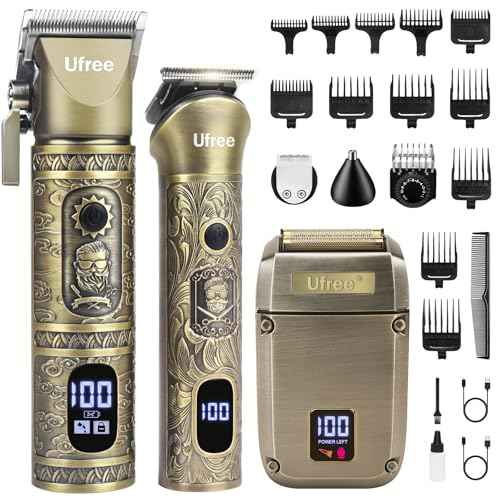 Ufree Beard Trimmer, Hair Clippers Mens Shaver Electric Razor, Hair Trimmer for Men Cordless Barber Clippers and Trimmers Set, Hair Cutting Kit for Men Grooming Gifts