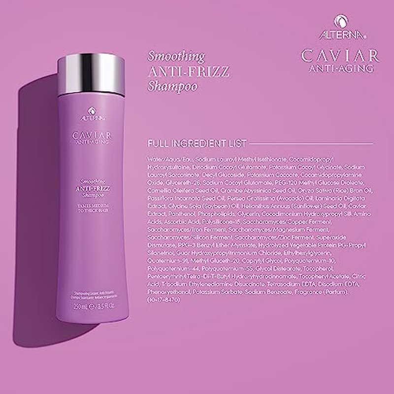 CAVIAR Anti-Aging Smoothing Anti-Frizz Shampoo| For Medium, Thick Hair | Smooths Hair, Tames Frizz | Sulfate Free