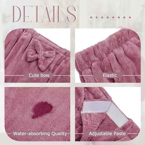 Xtinmee 2 Sets Womens Wrap Towel with Hair Towel Bath Towel Wrap Shower Dress Towel Spa Wraps for Women's Bathrobe (Purple, Normal Size)
