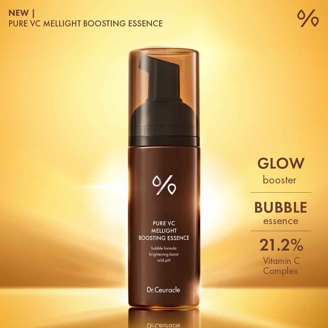 Dr.Ceuracle by leegeehaam Pure Vitamin C Mellight Boosting Essence (145ml / 4.90 fl. oz.) - Glow Skin Bubble Ampoule, 21.2% Vitamin C Complex, Improves Skin Tone, Refreshes and Energizes Tired Skin