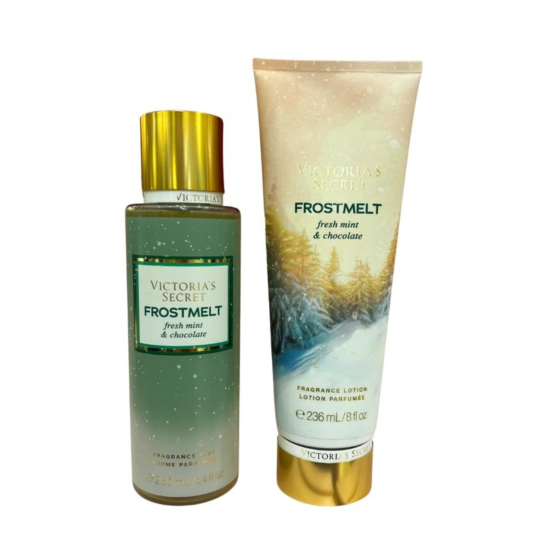Victoria's Secret FROSTMELT Fragrance Mist & Lotion Set - Full Size 2pc Bundle for Women