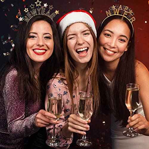 Happy New Year Headbands for Women, New Year¡¯s Eve Hat Star Hairbands New Year Party Supplies Holiday Gifts