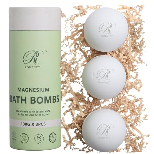 Magnesium Bath Bombs Gift Set with Essential Oils ? XL Aromatherapy Fizzies for Relaxation, Muscle Recovery & Stress Relief ? Epsom Salt, Lavender & Arnica ? Luxury Christmas Spa Gift for Women & Men