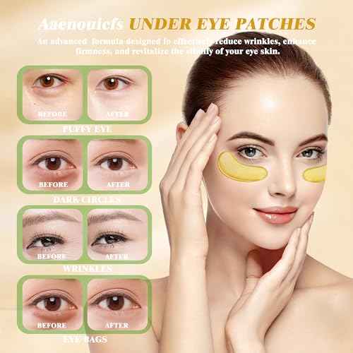 Clay Mask Set (10 Pods) Gold Eye Patches (20 Pairs), Mud Mask Deep Pore Cleansing Acne Blackhead Removal, Eye Patches for Puffy Eyes Dark Circles, Men & Women Facial Mask Eye Masks Skin Care.