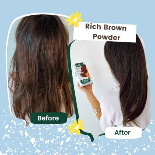 Herbatint Henna Color Organic Hair Dye - Plant-Based Henna Powder & Herbal Formula - Vegan - Rich Brown - 3.5oz