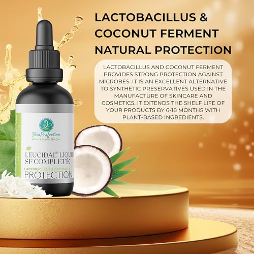 Skin Perfection Leucidal Liquid SF Complete - Compatible with Hyaluronic Acid Serum & Anti Aging Serum - DIY Natural Preservative Alternative for Cosmetics (4 ounce)