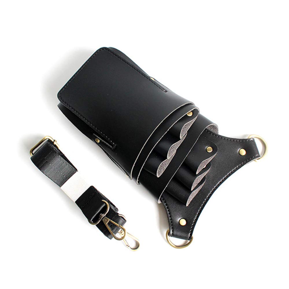 Scissor Holster Pouch,Boshiho PU Leather Salon Barber Hairdressing Scissors Holster Detachable Hair Stylist Tools Bag Comb Shear Holster with Waist Shoulder Belt