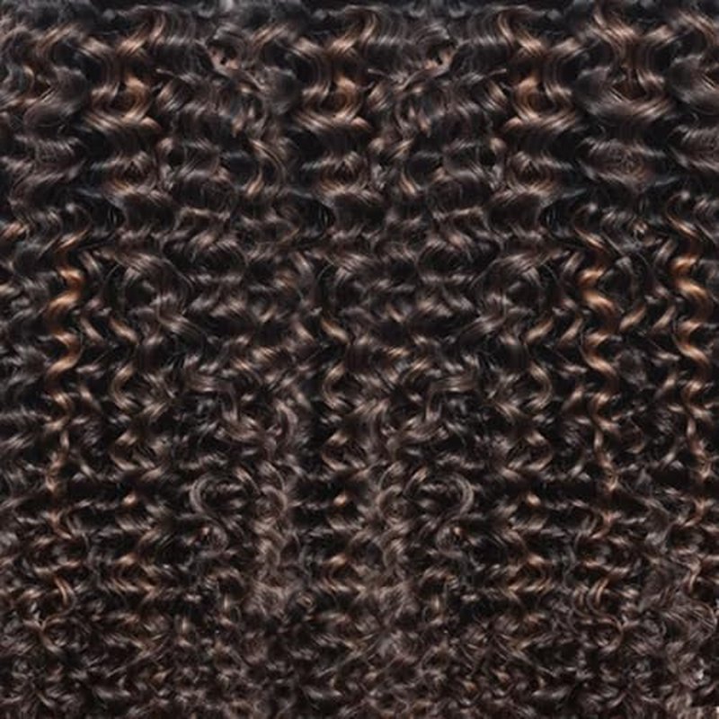 Highlight Bundle P1B30 Kinky Curly Wave Human Hair Bundles Two Tone Black Mixed With Light Brown 3 Bundles 32 32 32 Inch 1B30 Ombre Brown Wet And Wavy Bundle