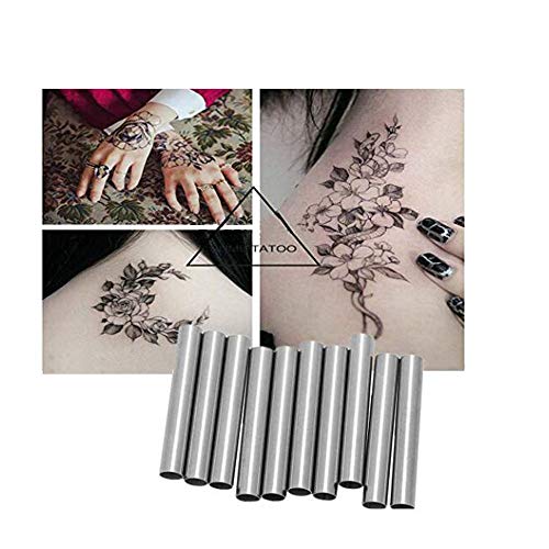 VideoPUP 10pcs Stainless Steel Back Stem Tube Grip Tip for Needle Supply Tattoo Machine