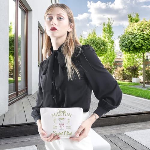 WCGXKO Hostess Bar Bag Novelty Makeup Bag Alcohol Gift Housewarming Gift Zipper Pouch Cosmetic Bag (Dirty MARTINI Bag)