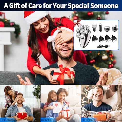 Head Shavers for Bald Men, Electric Razor for Men, IPX8 Waterproof Dry/Wet Bald Head Shaver with 10000 RPM High-Speed Motor, Rechargeable Head Razor with LED Display, Perfect for Home & Travel