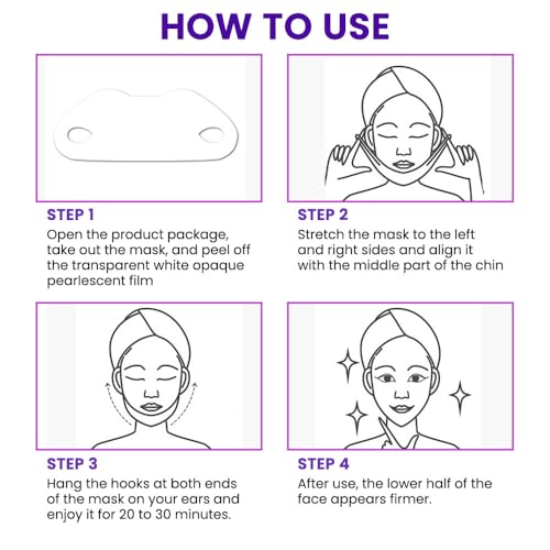 Kaely 8Pcs V Line Lifting Mask,Double Chin Mask,Chin Strap for Double Chin for Women,Face Lift Masks with Collagen,Hydrating Anti-aging