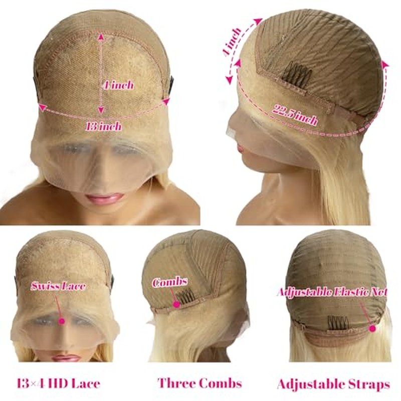Belaved Blonde Bob Wigs Human Hair 13x4 Lace Front Pre Plucked 613 Blonde HD Frontal Lace Wig Glueless Wigs 180% Straight Density Short Bob Wigs for Black Women 8Inch