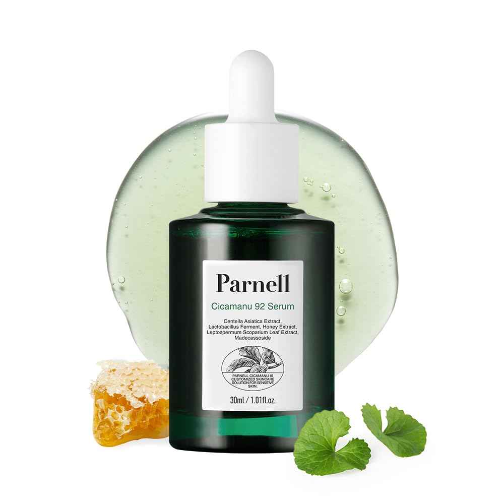 Parnell Cicamanu 92 Serum (1.01 Fl Oz) 30ml | Melatonin, Centella Asiatica | Ceramide for Overnight Recovery & Soothing Irritated Skin | Targets Hyperpigmentation & Deep Hydration | Korean Skin Care
