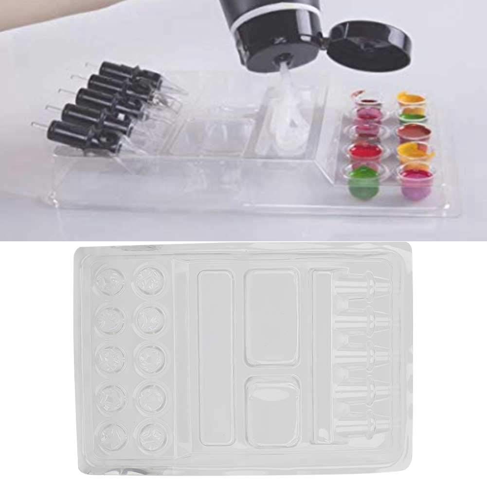 25pcs Cup Holder Disposable Ink Tray Ink Pigment Tray Stand Needle Head Holder Container Cup Holder Stand Kit