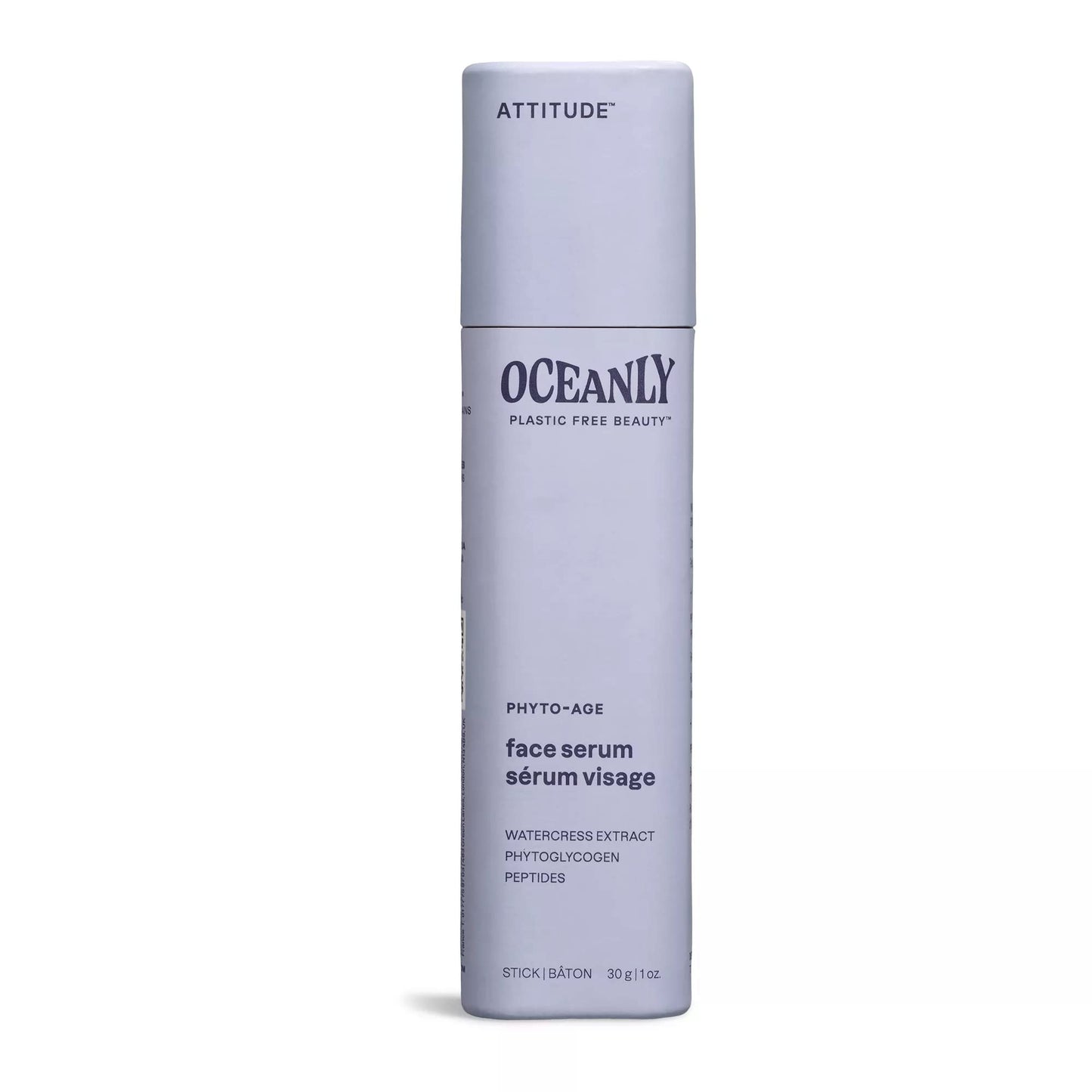 ATTITUDE Oceanly Face Serum Bar, EWG Verified, Plastic-free, Plant and Mineral-Based Ingredients, Vegan and Cruelty-free Beauty Products, PHYTO AGE, Unscented, 1 Ounce