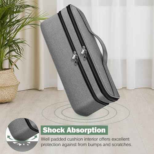 SITHON Double-Layer Travel Carrying Case for Shark FlexStyle/SmoothStyle, Water Resistant Storage Organizer Bag for Airwrap Styler, Also for Revlon One-Step Hair Dryer (Bag Only) (Gray)