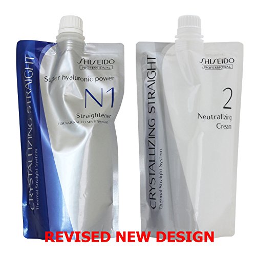 N1+2 Shiseido Professional Crystallizing Hair Straightener Rebonding + Neutralizing Emulsion for Natural to sensitized(old version : fine or tinted hair) 400ml+400ml