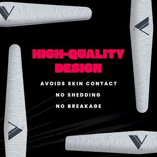 V Beauty Pure Zebra Nail File for Natural Nails 100/180 Grit - Fingernail Files for Shaping, Contouring & Finish Filing Gel & Acrylic Nail Edges - Nail Filer Shaper for Pedicure & Manicure, 50 pcs