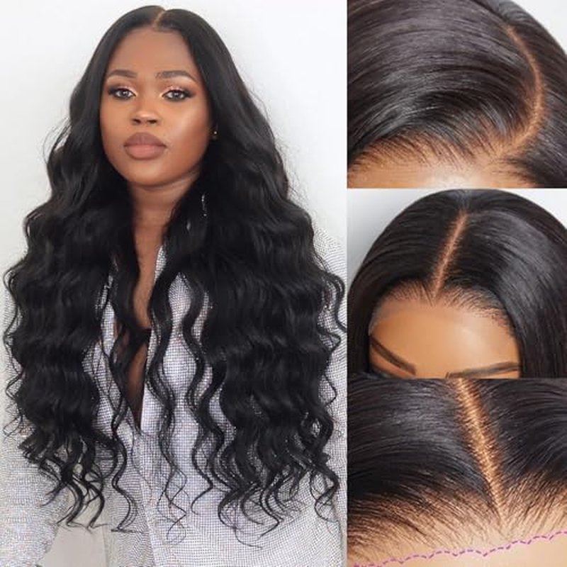 6x5 Lace Front Wig Human Hair Wig for Women 210% Density Body Wave Wear and Go Glueless Wigs Pre Plucked Pre Cut Lace Wigs Pre Bleached Tiny Knots Wig 24 Inch