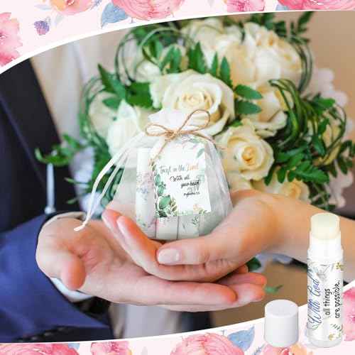 50 Set Christian Religious Gift Bulk Lip Balm for Women Christian Church Party Favor Bulk Bible Verse Lip Balm with Scripture Christmas Inspirational Gift for Coworker Staff Employee