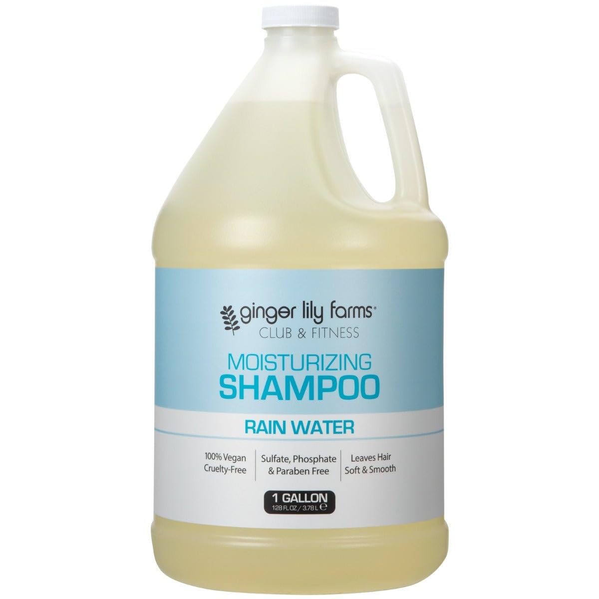 Ginger Lily Farms Moisturizing Shampoo for All Hair Types - 100% Vegan, Rain Water Scent | 1 Gallon Refill