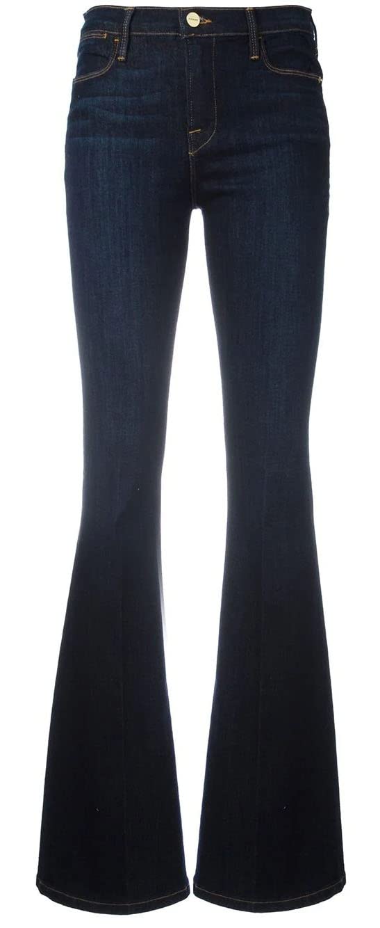 GALMINT Women's Fashion High Waisted Wide Leg Bootcut Slim Denim Flare Bellbottom Jeans (Dark Blue, US 4)