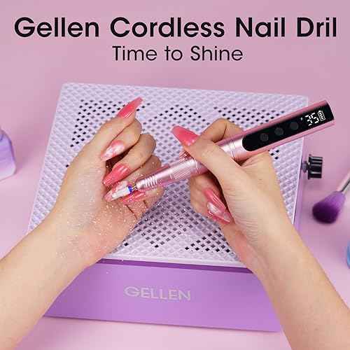 Gellen Gel Nail Polish Remover Professional Electric Nail File, 11 in 1 Nail Drill Kit, Cordless Rechargeable Pedicure Manicure Kit Nail Drill for Acrylic Gel Nails Tips