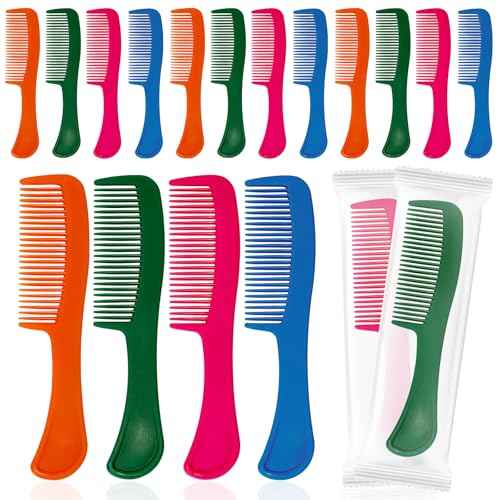 100 pcs Combs In Bulk Individually Wrapped, 4 color Pocket Hair Combs Set for Women, Men and Kids, Colorful Travel Comb Bulk for Airbnb Homeless Hotel Shelter Home Charity