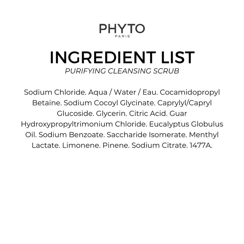 PHYTO Scalp Solutions Purifying Scrub - Exfoliating Sea Salt & Eucalyptus for Oily Scalp | 7.05 oz Deep Cleanse