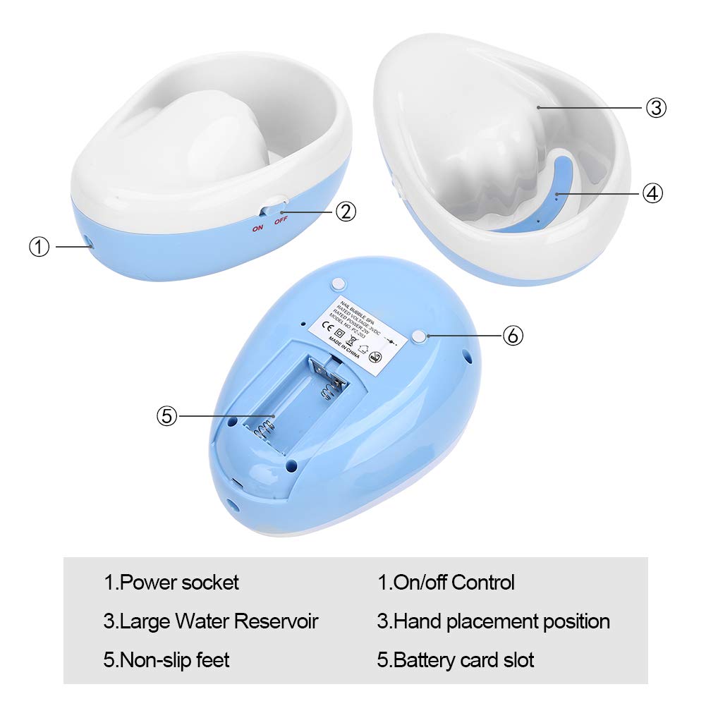 Electric Nail Bubble Bowl - Soaking & Polish Remover for DIY Manicure | Spa Tool for Easy Nail Art
