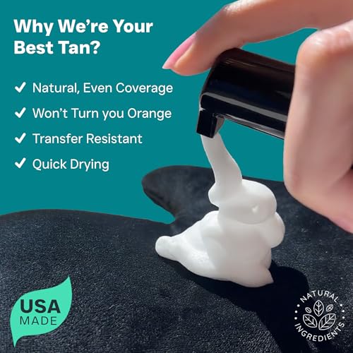 Self Tanner Tanning Mousse Kit - USA Made with Natural & Organic Ingredients, Tan Kit with Kabuki Brush & Mitt, Tanning Foam for Fake Tan, Non Toxic Sunless Tanner, Self Tanners Best Sellers