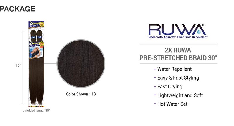 Sensationnel Braids XPRESSION 2X Ruwa Pre-Stretched Braid 30" (5-PACK, 1B)