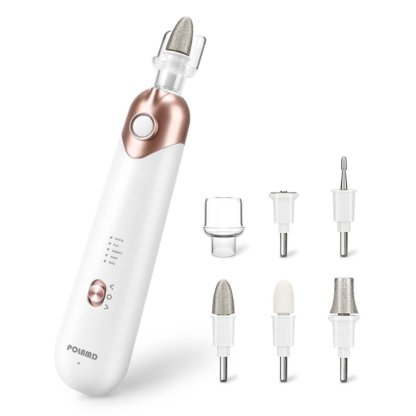 Electric Nail File Set - Professional Manicure Pedicure Kit | Cordless 5-Speed Drill for Hand & Foot Care (White)