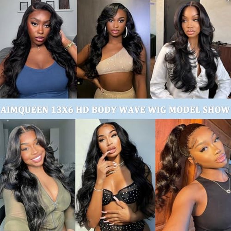 Lace Front Wigs Human Hair 13x6 Human Hair Wigs 30 Inch Body Wave Lace Front Wigs Pre Plucked 200 Density 12A Glueless Wigs for Women HD Lace Frontal Wigs Natural Color
