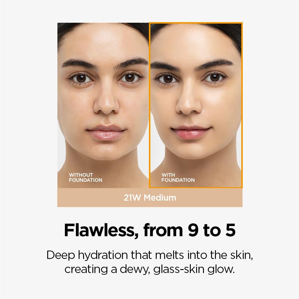 Essential Skin Nuder Cushion Foundation - Buildable Coverage | Natural Finish, Mini 0.17 Fl Oz, 21W Medium