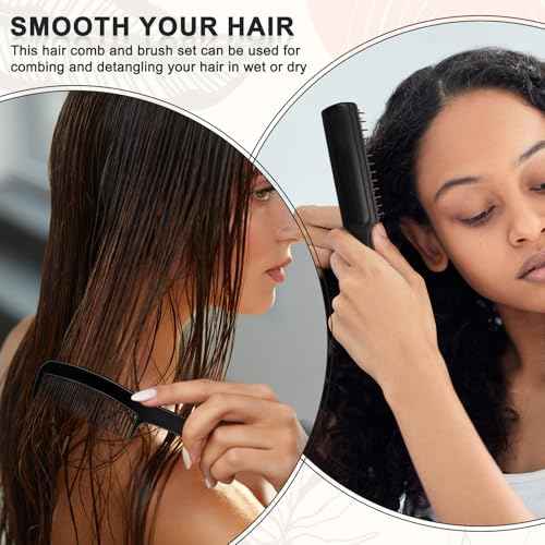 HOFASON 100 Pcs Bulk Hair Brushes Combs Set for Homeless Women, Individually Wrapped Detangling Hairbrush and Comb for Kids Homeless Hotel Nursing Charity Hygiene Supplies(Black)
