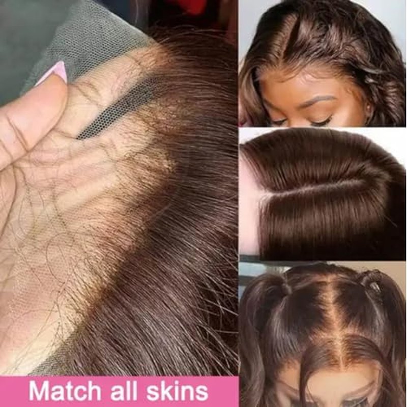 28 Inch Chocolate Brown Lace Front Wigs Human Hair #4 Brown 13x6 Lace Front Wigs Human Hair 200% Density HD Lace Frontal Wig Human Hair Glueless Lace Closure Wigs Pre Plucked For Women