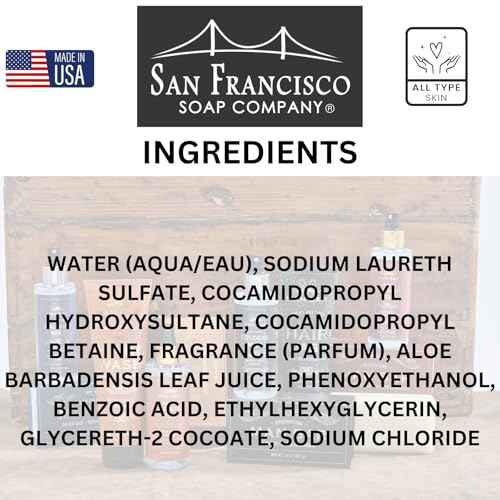 San Francisco Soap Company Mid Century Santa Hand Soap (17 Fl oz) | Balsam Fir | Dye-Free Hand Soap | Perfect Holiday Gift | Unisex