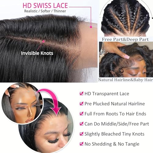 13x4 HD Lace Front Bob Wigs Human Hair Deep Wave Pre Plucked Short Curly Bob Wig Human Hair Transparent Lace Frontal Wigs for Black Women Natural Black 12 Inch