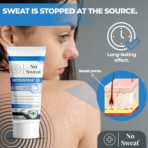 No Sweat Antiperspirant Gel 50 ML - Suitable Usage For Face-Neck-Nape Helps Prevent Excess Facial Sweating and Facial Shining-Suitable For Active Work and During Gym